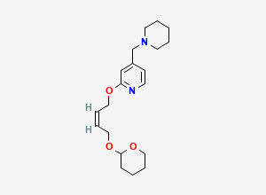 Two-dimensional chemical structure of 4-(1-Piperidinylmethyl)-2-[[(2Z)-4-[(tetrahydro-2H-pyran-2-yl)oxy]-2-buten-1-yl]oxy]pyridine