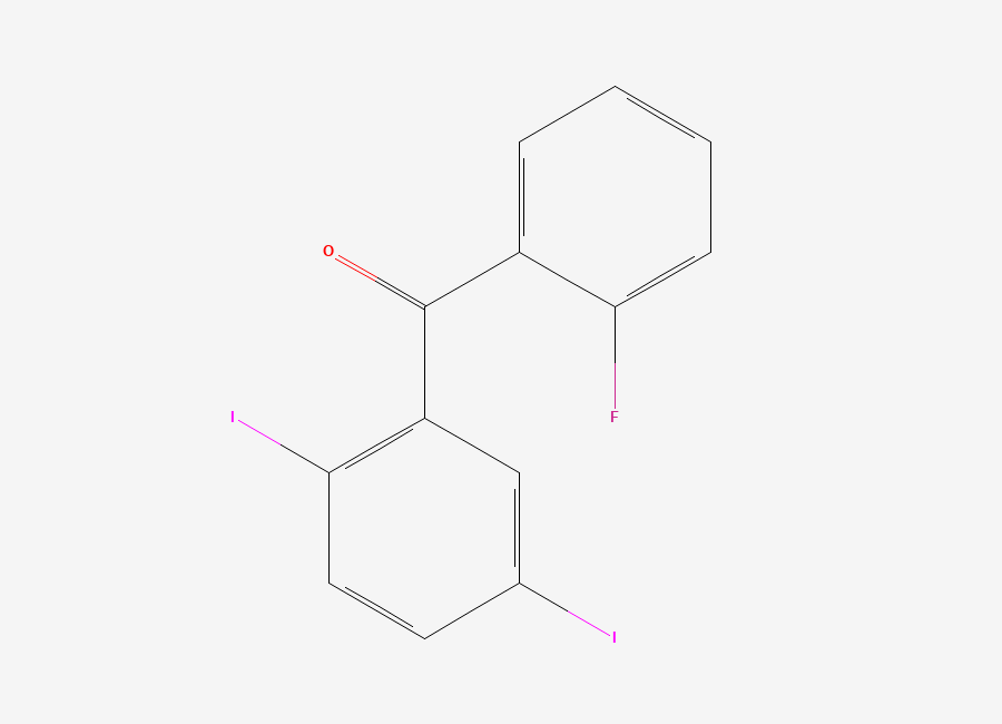 Two-dimensional chemical structure of (2,5-Diiodophenyl)(2-fluorophenyl)methanone