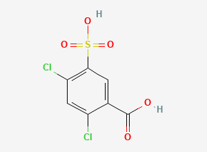 Two-dimensional chemical structure of 2,4-Dichloro-5-sulfobenzoic acid, CAS 41332-59-6