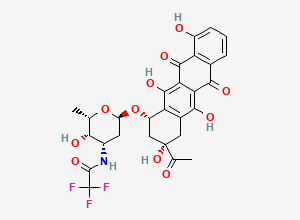 Two-dimensional chemical structure of N-(Trifluoroacetyl)-1-desmethyl Daunorubicin