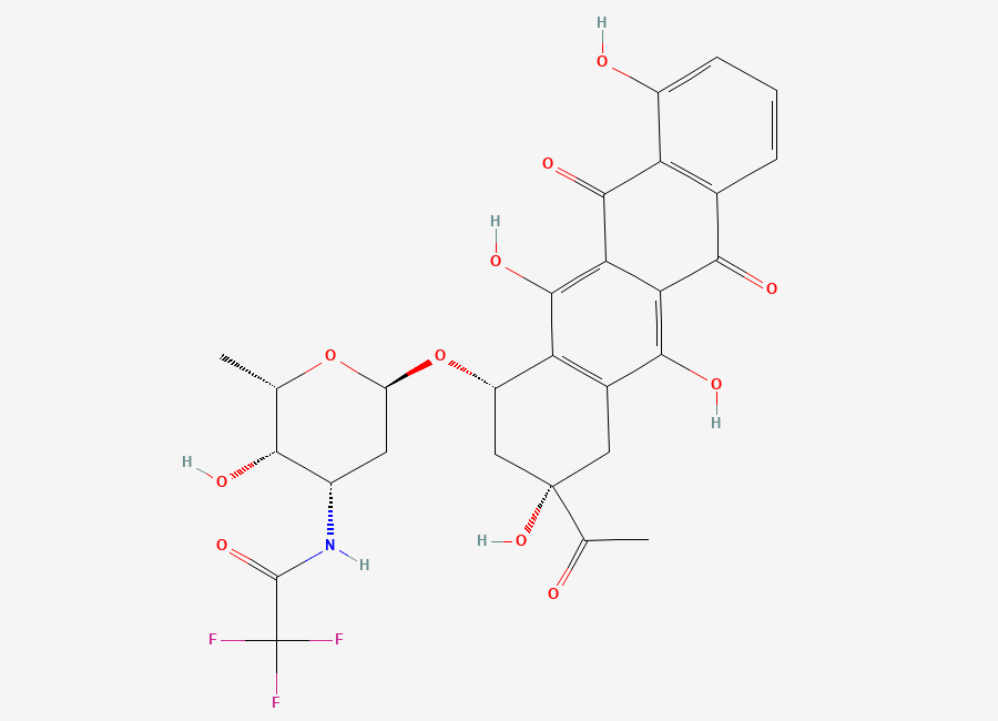 Two-dimensional chemical structure of N-(Trifluoroacetyl)-1-desmethyl Daunorubicin