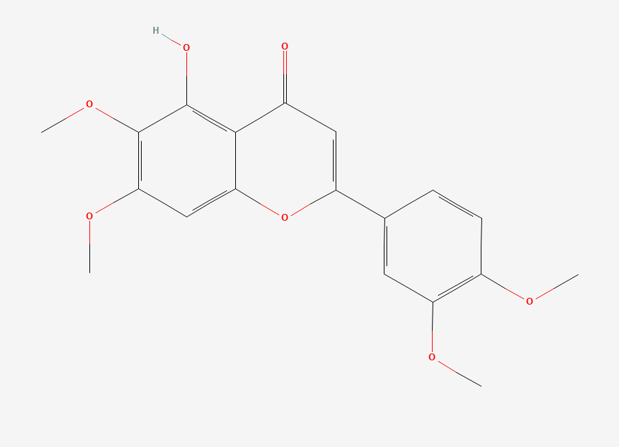 Two-dimensional chemical structure of 5-Hydroxy-6,7,3',4'-Tetramethoxyflavone