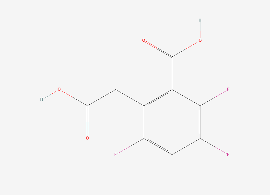 Two-dimensional chemical structure of 2-(Carboxymethyl)-3,5,6-trifluorobenzoic acid