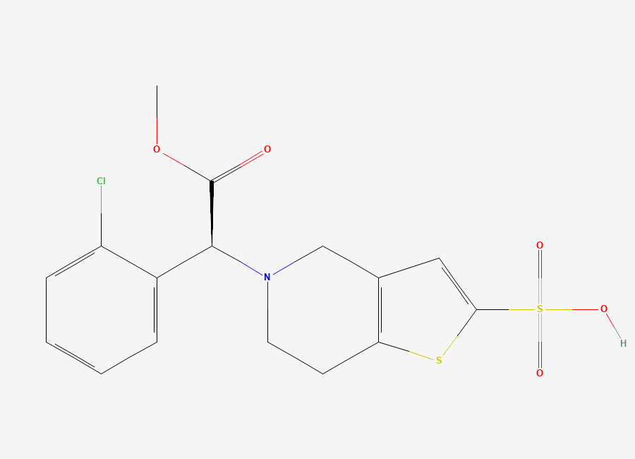 Two-dimensional chemical structure of Clopidogrel Sulfonated Impurity, CAS 2173294-69-2