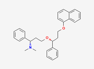 Two-dimensional chemical structure of (1S)-N,N-dimethyl-3-[(1R)-3-naphthalen-1-yloxy-1-phenylpropoxy]-1-phenylpropan-1-amine