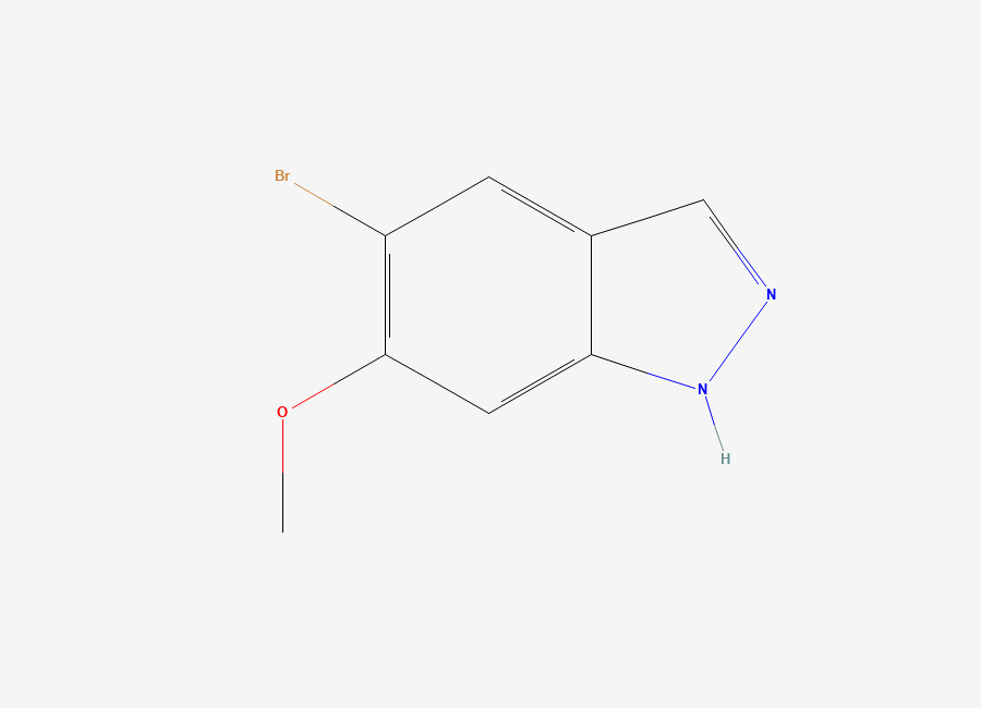 Two-dimensional chemical structure of 5-Bromo-6-methoxy-1H-indazole
