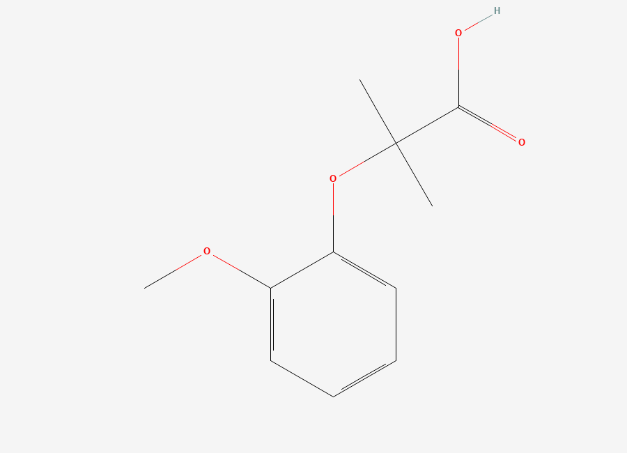 Two-dimensional chemical structure of Propionic acid, 2-methyl-2-(o-methoxyphenoxy)-