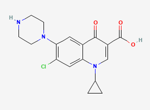 Two-dimensional chemical structure of Ciprofloxacin EP Impurity D (Free Base), CAS 133210-96-5