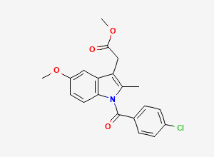 Two-dimensional chemical structure of Indomethacin EP Impurity H / Indomethacin Methyl Ester, CAS 1601-18-9