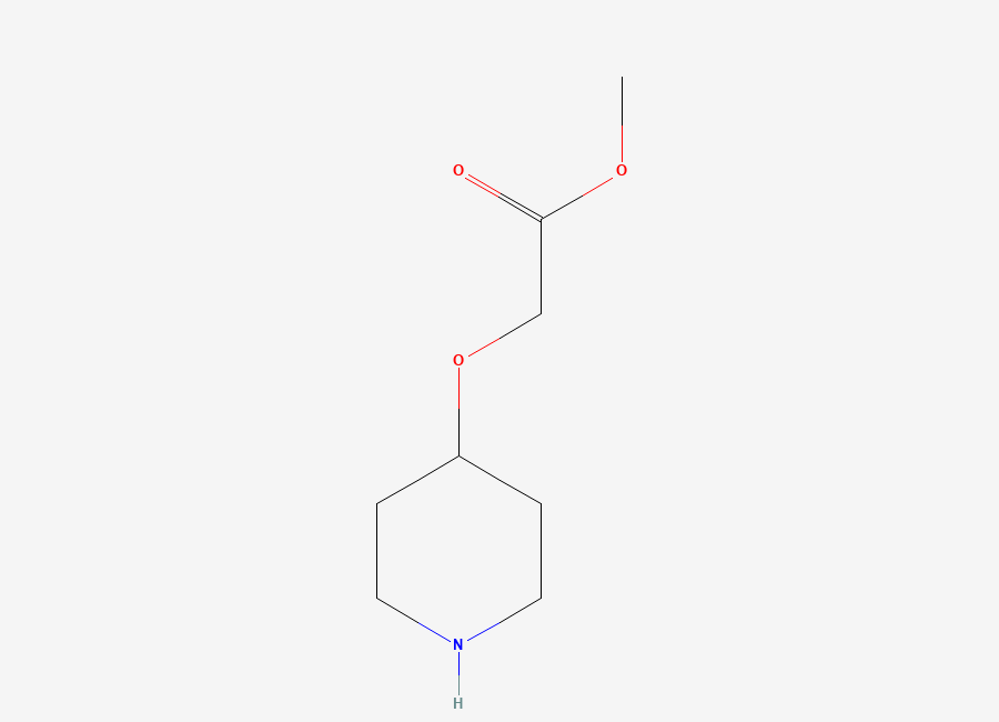 Two-dimensional chemical structure of (Piperidin-4-yloxy)-acetic acid methyl ester