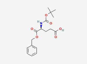 Two-dimensional chemical structure of 1-(Phenylmethyl) hydrogen N-((1,1-dimethylethoxy)carbonyl)-L-glutamate
