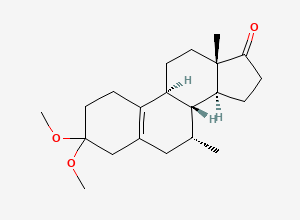 Two-dimensional chemical structure of (7R,8R,9S,13S,14S)-3,3-dimethoxy-7,13-dimethyl-1,2,4,6,7,8,9,11,12,14,15,16-dodecahydrocyclopenta[a]phenanthren-17-one