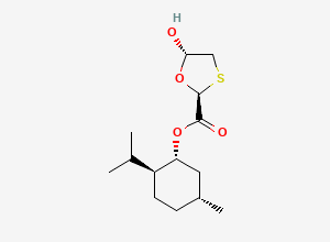 Two-dimensional chemical structure of 1,3-Oxathiolane-2-carboxylic acid, 5-hydroxy-, 5-methyl-2-(1-methylethyl)cyclohexyl ester, [1R-[1alpha(2S*,5S*),2beta,5alpha]]-