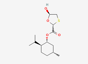 Two-dimensional chemical structure of (1R,2S,5R)-2-Isopropyl-5-methylcyclohexyl (2R,5R)-5-hydroxy-1,3-oxathiolane-2-carboxylate