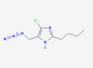 Two-dimensional chemical structure of 5-(Azidomethyl)-2-butyl-4-chloro-1H-imidazole, CAS 2353190-33-5