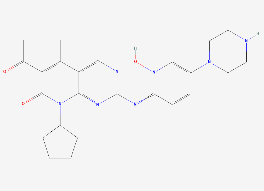 Two-dimensional chemical structure of Palbociclib Pyridine N-Oxide Impurity, CAS 2098673-40-4