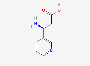 Two-dimensional chemical structure of (S)-3-Amino-3-(pyridin-3-yl)propanoic acid