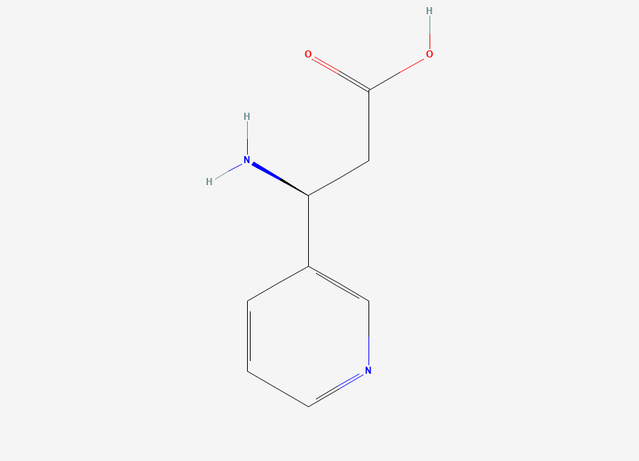 Two-dimensional chemical structure of (S)-3-Amino-3-(pyridin-3-yl)propanoic acid