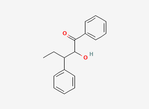 Two-dimensional chemical structure of 2-Hydroxy-3-phenylvalerophenone