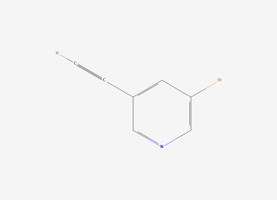 Two-dimensional chemical structure of 3-Bromo-5-ethynylpyridine