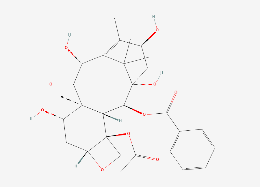Two-dimensional chemical structure of Docetaxel EP Impurity E / Docetaxel 10-Deacetyl Baccatin, CAS 32981-86-5