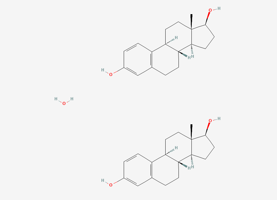 Two-dimensional chemical structure of Estradiol Hemihydrate, CAS 35380-71-3