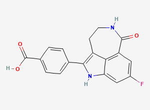 Two-dimensional chemical structure of Rucaparib Carboxylic Acid, CAS 1577998-89-0