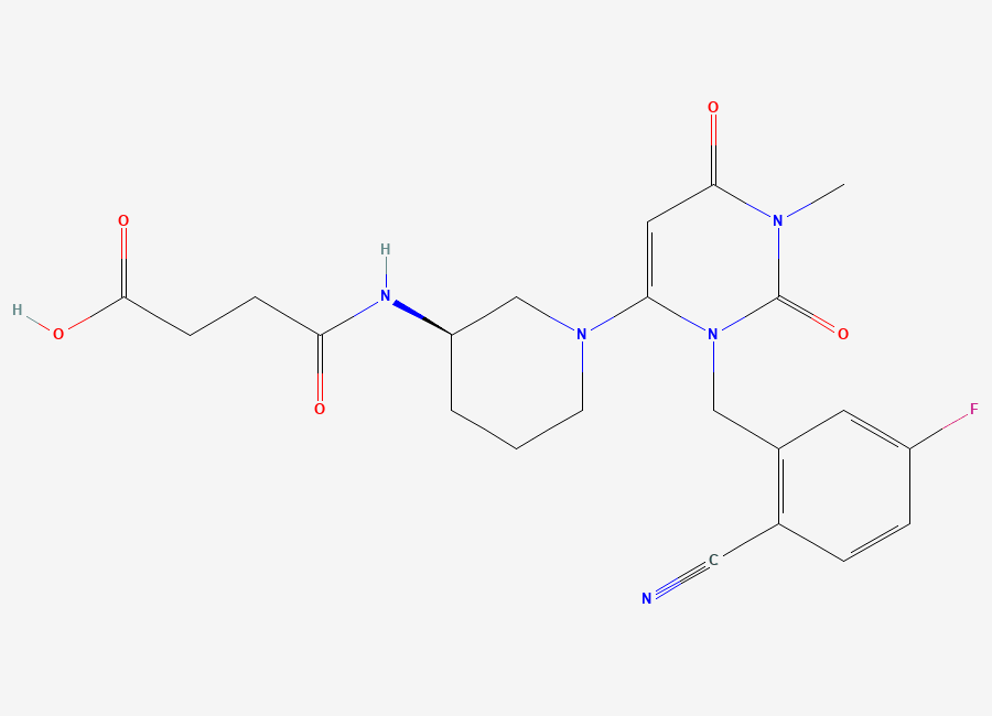 Two-dimensional chemical structure of Trelagliptin Impurity 5