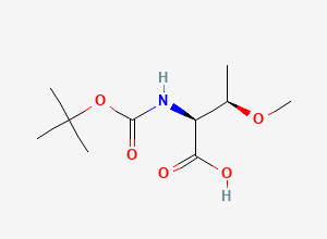 Two-dimensional chemical structure of (2S,3R)-2-{[(tert-butoxy)carbonyl]amino}-3-methoxybutanoic acid