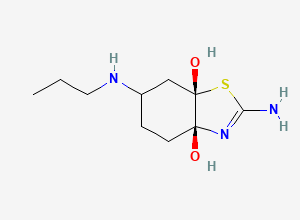 Two-dimensional chemical structure of Rel-(3aS,7aS)-2-Amino-6-(Propylamino)-4,5,6,7-Tetrahydrobenzo[D]Thiazole-3a,7a-Diol, CAS 2197141-23-2