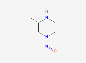 Two-dimensional chemical structure of 3-Methyl-1-nitrosopiperazine