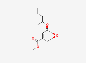 Two-dimensional chemical structure of (1S, 5R, 6S)-5-(1-n-Propylethoxy)-7-oxabicyclo[4.1.0]hept-3-ene-3-carboxylic Acid Ethyl Ester (Mixture of Diastereomers)