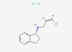 Two-dimensional chemical structure of N-Despropargyl N-(1-Chloroprop-1-ene) Rasagiline Hydrochloride, CAS 1175018-80-0
