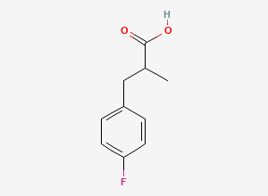 Two-dimensional chemical structure of 3-(4-fluorophenyl)-2-methylpropanoic acid, CAS 22138-73-4