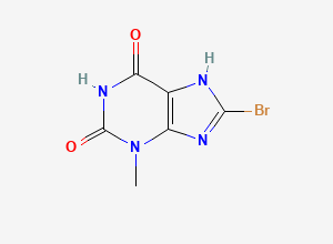 Two-dimensional chemical structure of 8-Bromo-3-methyl-3,9-dihydro-1H-purine-2,6-dione, CAS 93703-24-3