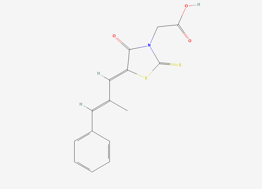 Two-dimensional chemical structure of Epalrestat, CAS 82159-09-9