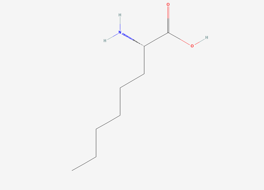 Two-dimensional chemical structure of (S)-2-Aminooctanoic acid
