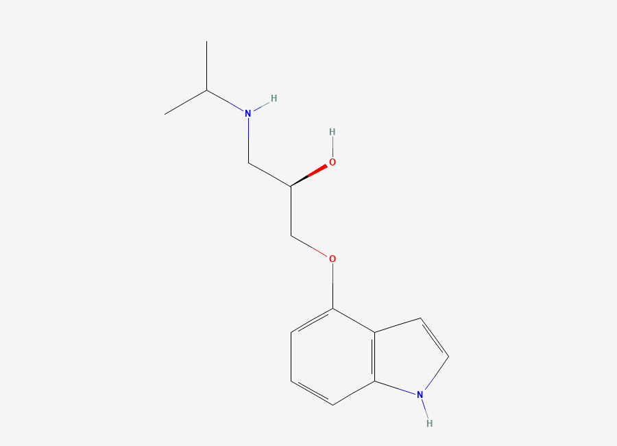 Two-dimensional chemical structure of Pindolol, CAS 13523-86-9