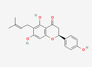 Two-dimensional chemical structure of 6-Prenylnaringenin
