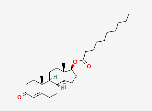 Two-dimensional chemical structure of Testosterone Decanoate, CAS 5721-91-5