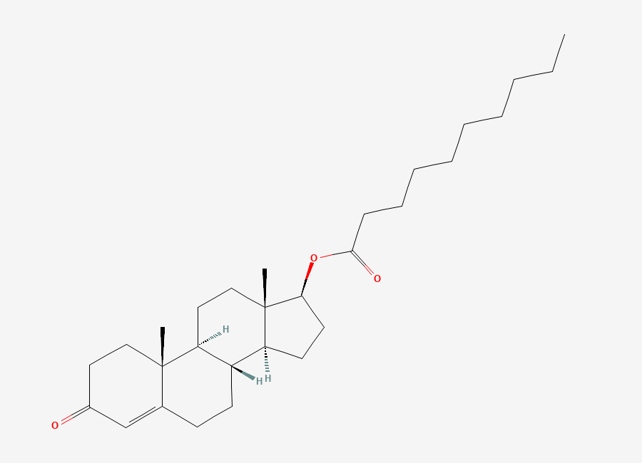 Two-dimensional chemical structure of Testosterone Decanoate, CAS 5721-91-5
