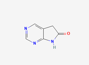 Two-dimensional chemical structure of 5,7-dihydro-6H-pyrrolo [2,3-d] pyrimidin-6-one impurity, CAS 5817-96-9