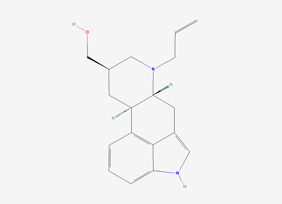 Two-dimensional chemical structure of N-Allyldihydronorlysergol, CAS 72821-88-6