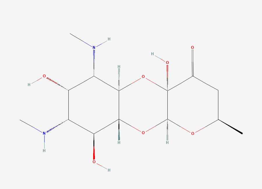Two-dimensional chemical structure of Spectinomycin, CAS 1695-77-8