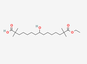 Two-dimensional chemical structure of 15-ethoxy-8-hydroxy-2,2,14,14-tetramethyl-15-oxopentadecanoic acid