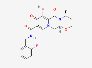 Two-dimensional chemical structure of Dolutegravir 4-Desfluoro Impurity, CAS 1863916-87-3