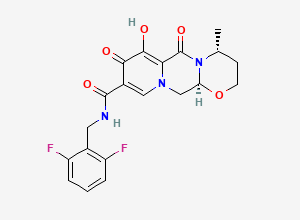 Two-dimensional chemical structure of Dolutegravir 4-Desfluoro 6-Fluoro Impurity, CAS 2244161-72-4