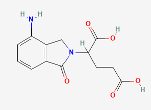 Two-dimensional chemical structure of 2-(4-Amino-1-oxoisoindolin-2-yl)-glutaric Acid, CAS 295357-66-3