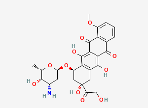 Two-dimensional chemical structure of (7R,9S)-7-[(2R,4S,5S,6S)-4-amino-5-hydroxy-6-methyloxan-2-yl]oxy-6,9,11-trihydroxy-9-(2-hydroxyacetyl)-4-methoxy-8,10-dihydro-7H-tetracene-5,12-dione