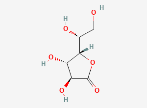 Two-dimensional chemical structure of (3S,4S,5S)-5-((R)-1,2-Dihydroxyethyl)-3,4-dihydroxydihydrofuran-2(3H)-one
